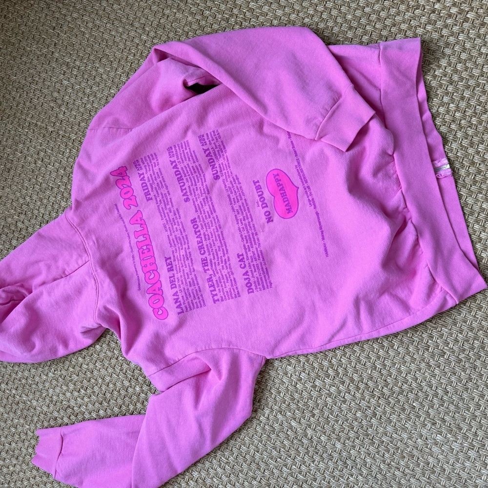 Madhappy Vibrant Pink Hoodie Coachella zip up. - Picture 6 of 9
